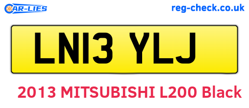 LN13YLJ are the vehicle registration plates.