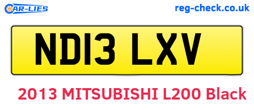 ND13LXV are the vehicle registration plates.