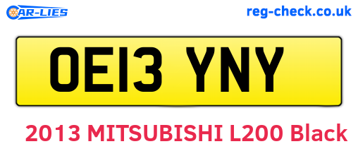 OE13YNY are the vehicle registration plates.