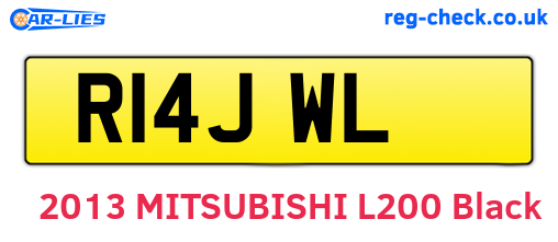 R14JWL are the vehicle registration plates.