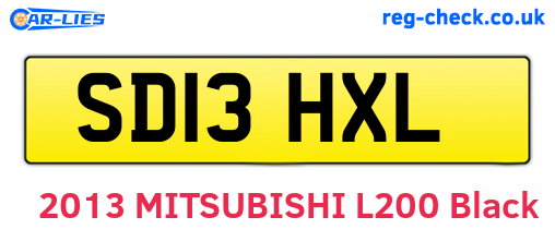 SD13HXL are the vehicle registration plates.