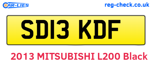 SD13KDF are the vehicle registration plates.