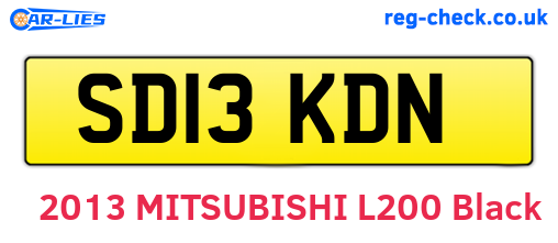 SD13KDN are the vehicle registration plates.