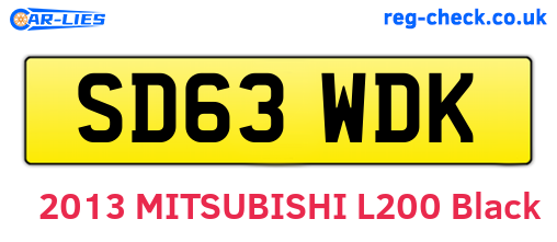 SD63WDK are the vehicle registration plates.
