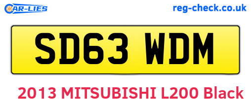 SD63WDM are the vehicle registration plates.