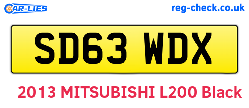 SD63WDX are the vehicle registration plates.