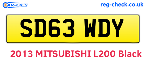 SD63WDY are the vehicle registration plates.