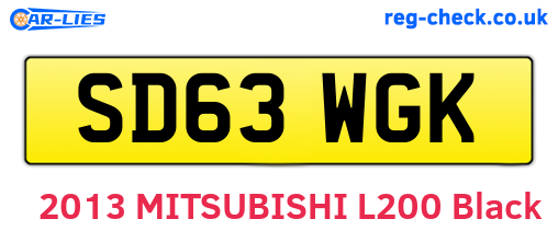 SD63WGK are the vehicle registration plates.