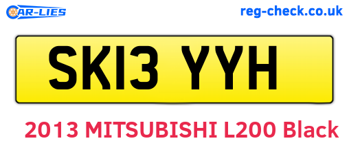 SK13YYH are the vehicle registration plates.