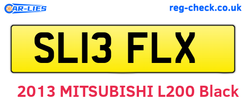 SL13FLX are the vehicle registration plates.