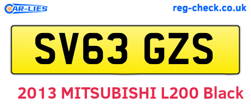 SV63GZS are the vehicle registration plates.