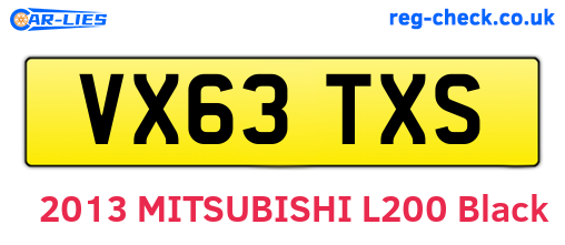 VX63TXS are the vehicle registration plates.