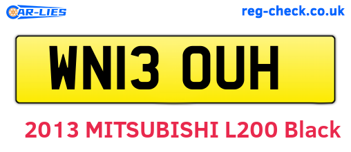 WN13OUH are the vehicle registration plates.