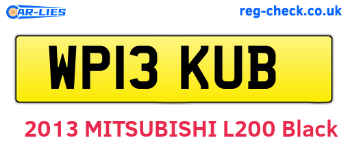 WP13KUB are the vehicle registration plates.