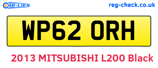 WP62ORH are the vehicle registration plates.