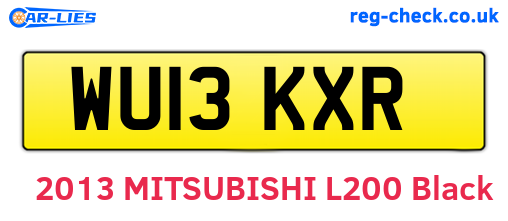 WU13KXR are the vehicle registration plates.