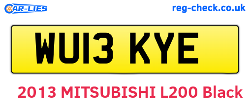 WU13KYE are the vehicle registration plates.