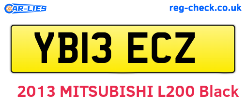 YB13ECZ are the vehicle registration plates.