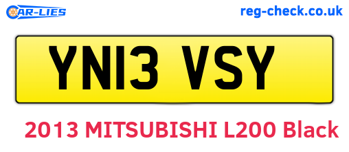 YN13VSY are the vehicle registration plates.