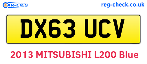 DX63UCV are the vehicle registration plates.
