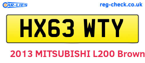 HX63WTY are the vehicle registration plates.