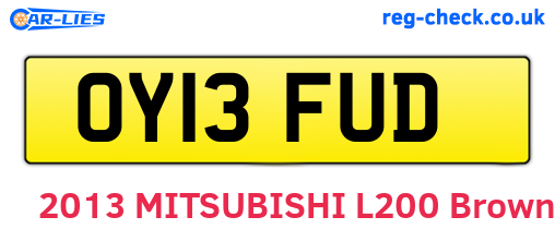 OY13FUD are the vehicle registration plates.