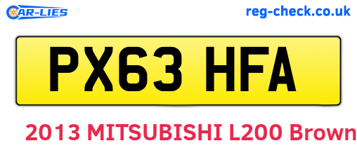PX63HFA are the vehicle registration plates.