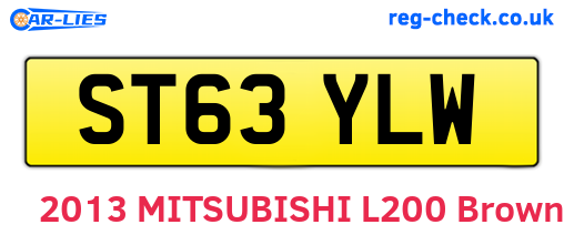 ST63YLW are the vehicle registration plates.