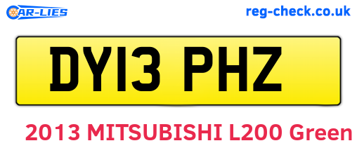 DY13PHZ are the vehicle registration plates.