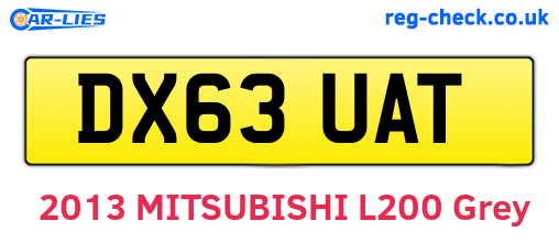 DX63UAT are the vehicle registration plates.