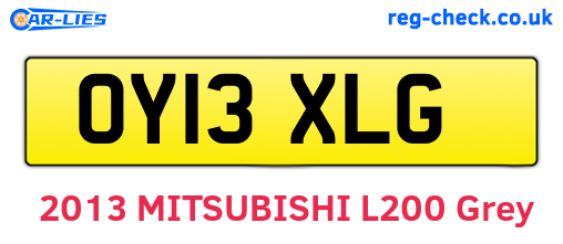 OY13XLG are the vehicle registration plates.