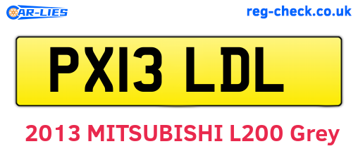 PX13LDL are the vehicle registration plates.