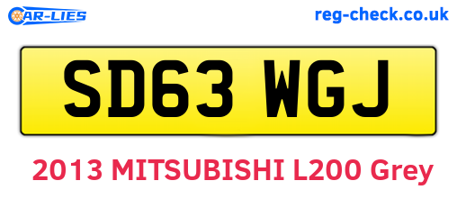 SD63WGJ are the vehicle registration plates.