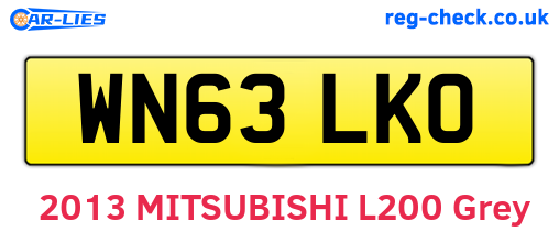 WN63LKO are the vehicle registration plates.