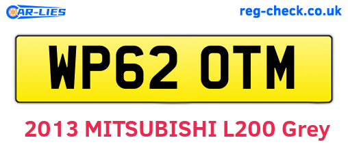 WP62OTM are the vehicle registration plates.