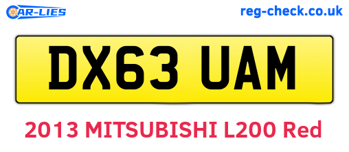 DX63UAM are the vehicle registration plates.