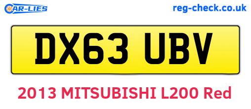 DX63UBV are the vehicle registration plates.