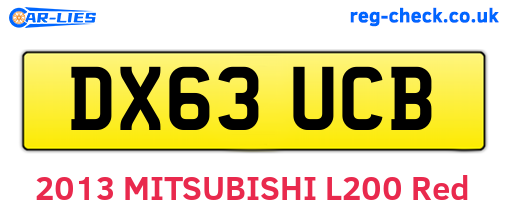 DX63UCB are the vehicle registration plates.