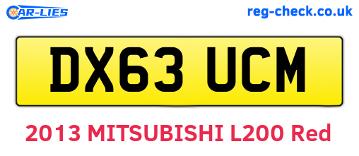 DX63UCM are the vehicle registration plates.