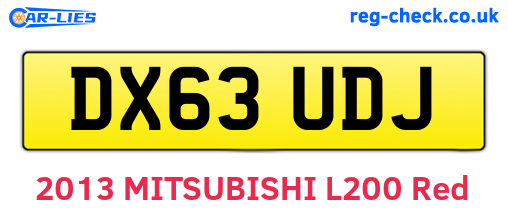 DX63UDJ are the vehicle registration plates.