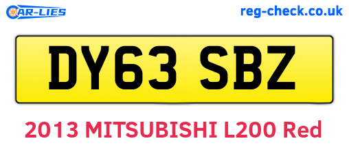 DY63SBZ are the vehicle registration plates.