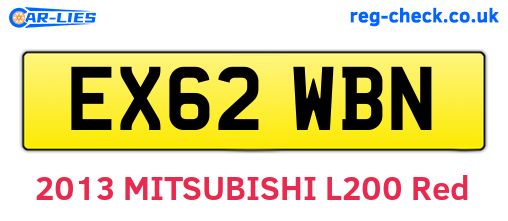 EX62WBN are the vehicle registration plates.