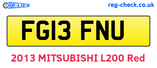 FG13FNU are the vehicle registration plates.
