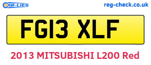 FG13XLF are the vehicle registration plates.