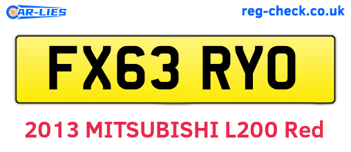 FX63RYO are the vehicle registration plates.