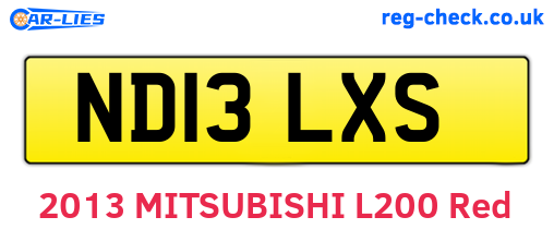 ND13LXS are the vehicle registration plates.