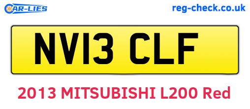 NV13CLF are the vehicle registration plates.