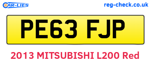 PE63FJP are the vehicle registration plates.