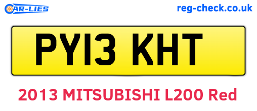 PY13KHT are the vehicle registration plates.