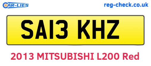 SA13KHZ are the vehicle registration plates.
